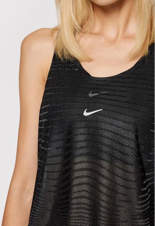 Nike Women's Pro Tank - black/dark smoke grey/metallic silver DA0528-010