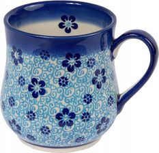 Ceramika Beata Wozniak Kubek 350ml Ręcznie Malowanyflow Styl Bolesławiec