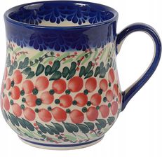 Ceramika Beata Wozniak Kubek Ceramiczny Cranberry Unikat Styl Bolesławiec 350ml