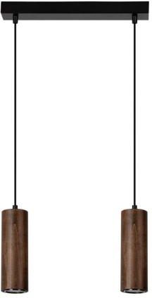 Spot-Light Pipe Lampa Wisząca 2xGU10 Led 5W Czarny Czarny PVC Orzech (1559204)