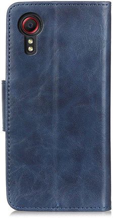 Erbord Skórzane Etui Wallet do Samsung Galaxy Xcover 5 Niebieski