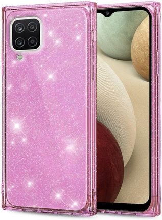 Xgsm Etui Square Glitter do Samsung Galaxy A12 Różowe Złoto