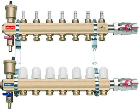 Ferro Rozdzielacz 4-drogowy z zaworami termostatycznymi i przepływomierzami (RZP04)