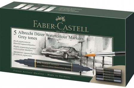 Faber-Castell Pisaki Akwarelowe Dwustronne Faber Castell Albrecht Dürer 5 Odcieni Szarości