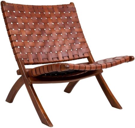 House Nordic Krzesło Składane Z Drewna Tekowego I Skóry Montana 1305054