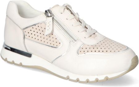 Caprice Piękne Białe Sneakersy Licowe Caprice 9-23503-26/199 Off White Comb