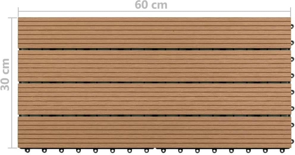 Vidaxl Płytki Tarasowe, 6 Szt., Wpc, 60X30 Cm, 1,08 M², Brązowe 149028