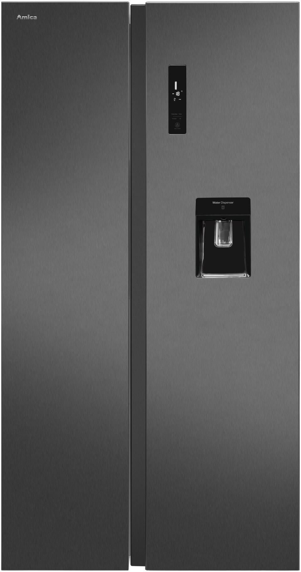 Lodówka Side by Side Amica FY5139.3DFBXI czarny inox
