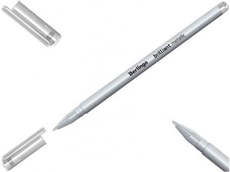 Długopis Żelowy Berlingo Brilliant Metallic 0 8Mm Srebrny