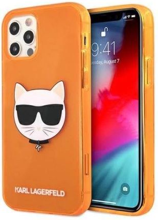 Karl Lagerfeld Choupette Head na Apple iPhone 12 Pro Max (KLHCP12LCHTRO) Pomarańczowy