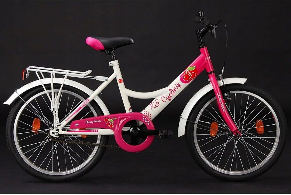 Vélo Fille KS Cycling 20" Cherry Heart – Cadre Acier, Frein Rétropédalage, Rose/blanc, 36 Cm, Pour Enfants