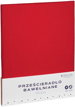 Spod Igły I Nitki Czerwone Prześcieradło Bawełniane 180X200 Simply