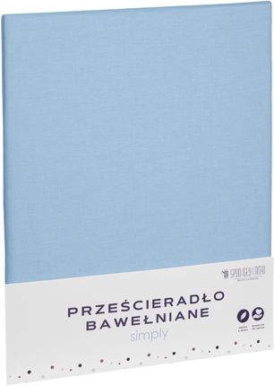 Spod Igły I Nitki Błękitne Prześcieradło Bawełniane 220X200 Simply