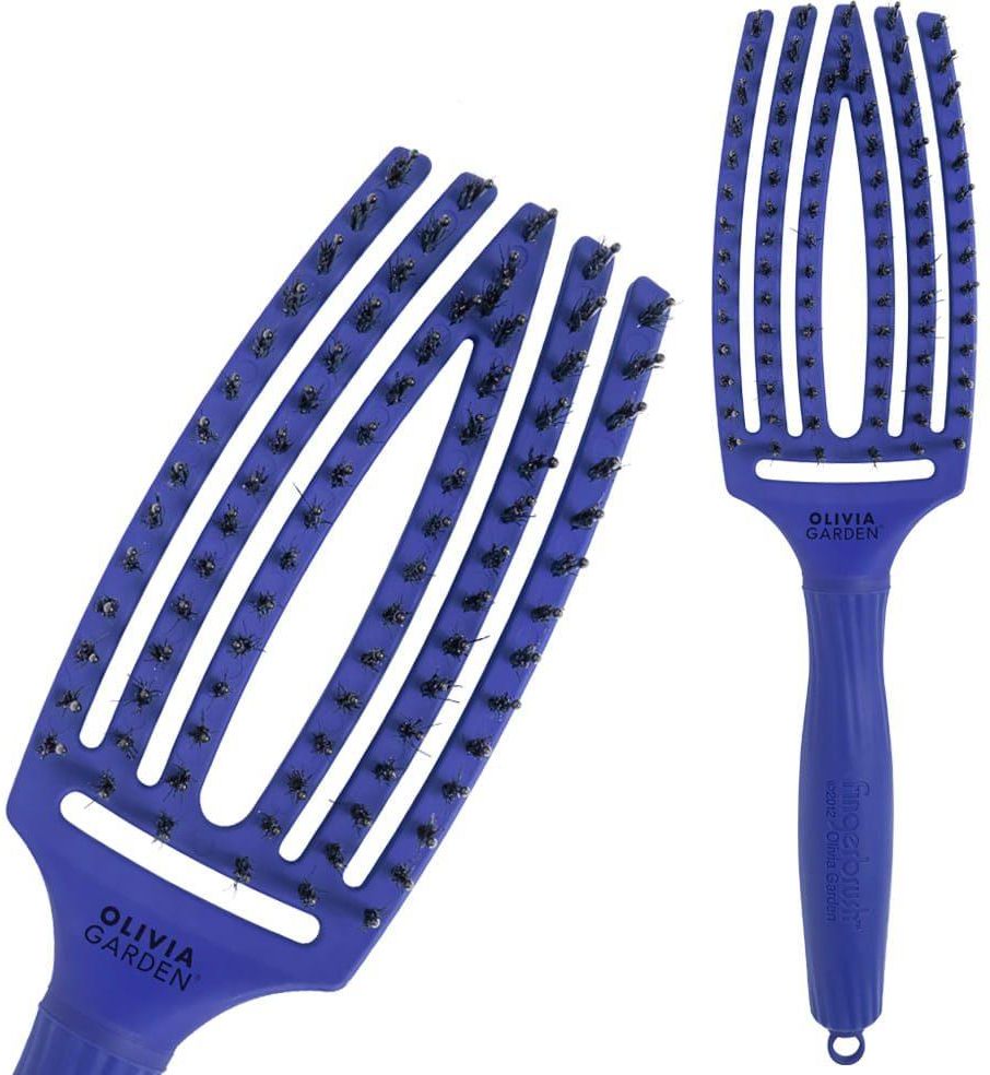 Olivia Garden Finger Brush Combo Medium Tropical Edition, Szczotka do Rozczesywania Włosów i Masażu Włosie Dzika Tropical Blue - zdjęcie 2 Olivia Garden Finger Brush Combo Medium Tropical Edition, Szczotka do Rozczesywania Włosów i Masażu Włosie Dzika Tropical Blue