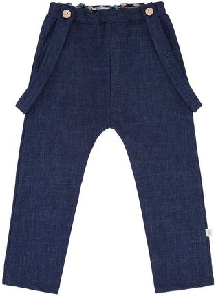 Ewa Collection Spodnie Z Szelkami W Kolorze Jeansowym