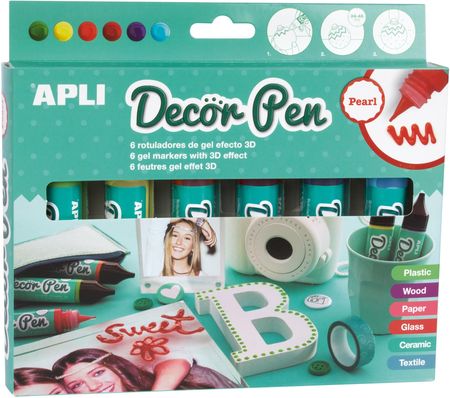 Apli Kids Markery Żelowe Z Efektem 3D Perłowe 6 Kolorów