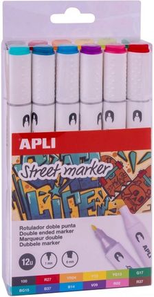 Apli Kids Markery Dwustronne Street Marker 12 Kolorów