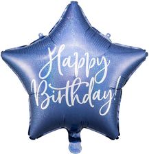 Zdjęcie Party Deco Balon Foliowy Gwiazda Happy Birthday Granatowy 40Cm 1Szt - Łagów