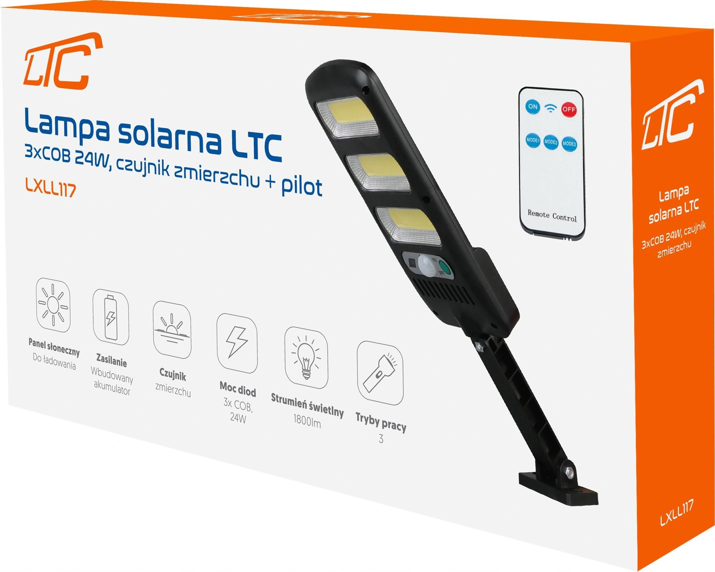 Ltc Lampa Solarna Halogen Led Czujnik Ruchu Zmierzchu