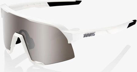 100% S3 Matte White - Hiper Silver Mirror Lens