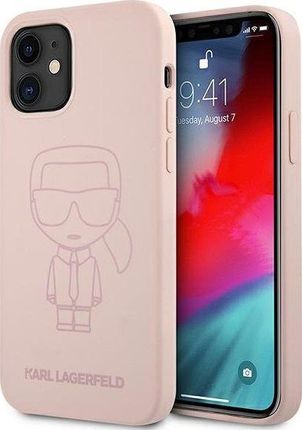 Karl Lagerfeld KLHCP12SSILTTPI iPhone 12 mini 5,4 Silicone Ikonik Outline różowy/pink