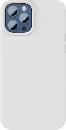 Baseus Liquid Silica Gel Magnetic Case elastyczne silikonowe etui pokrowiec iPhone 12 Pro Max biały (WIAPIPH67N-YC02) (kompatybilny z MagSafe)