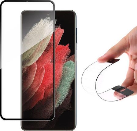 Wozinsky Full Cover Flexi Nano folia szklana szkło hartowane z ramką Samsung Galaxy S21 Ultra 5G czarny