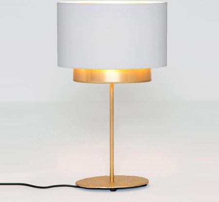 J. Holländer Lampa stołowa Mattia owalna, podwójna, biała/złota