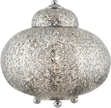 Searchlight Lampa stołowa Moroccan Fretwork błyszczący nikiel