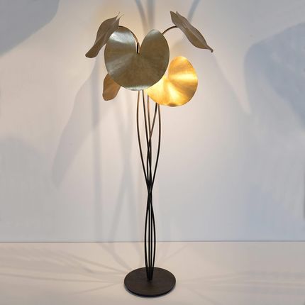 J. Holländer Lampa stojąca LED Controversia, złoty klosz