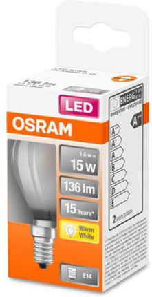 Osram Classic P żarówka E14 1,5W 2 700 K matowa