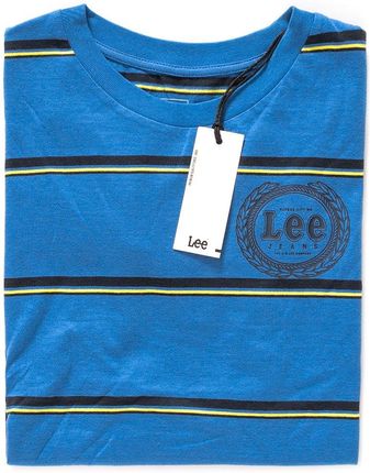 Lee Tshirt Damski Stripe Tee City Blue L42Jjc32