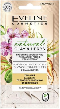 Eveline Natural Clay Herbs Wygładzająco-Detoksykująca Biomaseczka-Peeling 8ml