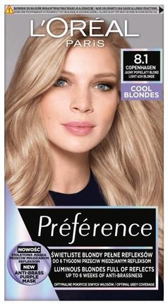 L'Oreal Paris Preference Cool Blondes Nr. 8.1 - Helles Kuhles Blond farba do włosów 
