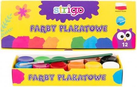 Strigo Farby Plakatowe 12 Kolorów