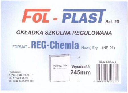 Fol-Plast Okładka Na Podręcznik Regulowana Krótka 21 20Szt.