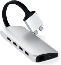Satechi Hub Z Dual Usb-C Na 2Xhdmi, Ethernet, 2 X Usb 3.0, Pd, Micro/Sd Srebrny (ST-TCDMMAS)
