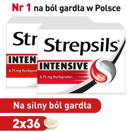 Zestaw Strepsils INTENSIVE tabletki do ssania 2 x 36 szt