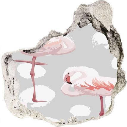 Wallmuralia.Pl Dziura 3d fototapeta naklejka Flamingi (NDP114969218)