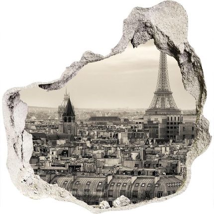 Wallmuralia.Pl Fototapeta dziura na ścianę 3d Wieża Eiffla Paryż (NDP62561428)