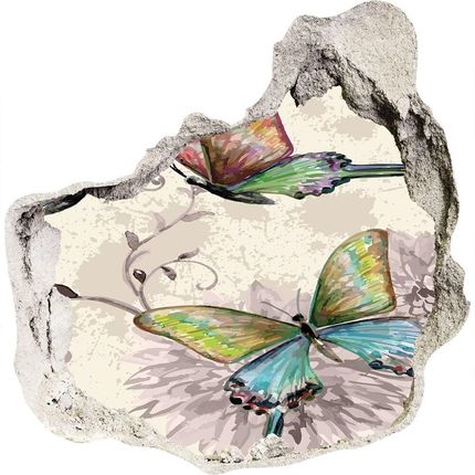 Wallmuralia.Pl Dziura 3d foto tapeta naklejka Motyle i kwiaty (NDP90122536)