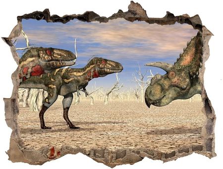 Wallmuralia.Pl Dziura 3d fototapeta naklejka Dinozaury (NDK119267446)