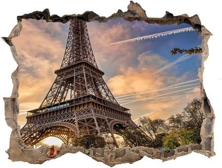 Wallmuralia.Pl Fototapeta dziura na ścianę 3d Wieża Eiffla Paryż (NDK65117955)