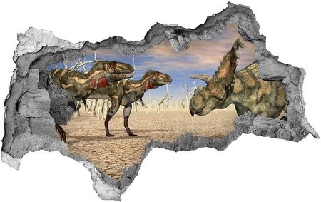Wallmuralia.Pl Dziura 3d fototapeta naklejka Dinozaury (NDB119267446)