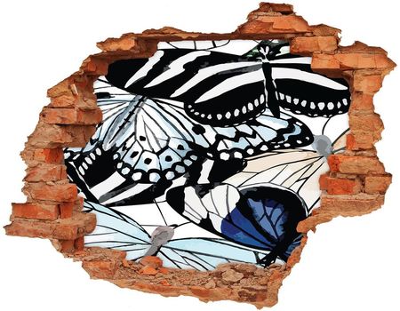 Wallmuralia.Pl Dziura 3d foto tapeta naklejka Motyle i kwiaty (NDC85755564)