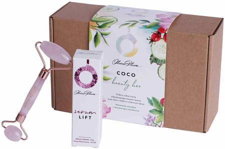 Olivia Plum Coco Beauty Box Zestaw Serum Lift & Roller Z Różowego Kwarcu 30 Ml