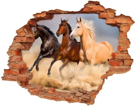 Wallmuralia.Pl Dziura 3d foto tapeta naklejka Konie w galopie (NDC90824183)