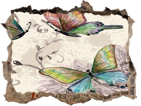 Wallmuralia.Pl Dziura 3d foto tapeta naklejka Motyle i kwiaty (NDK90122536)