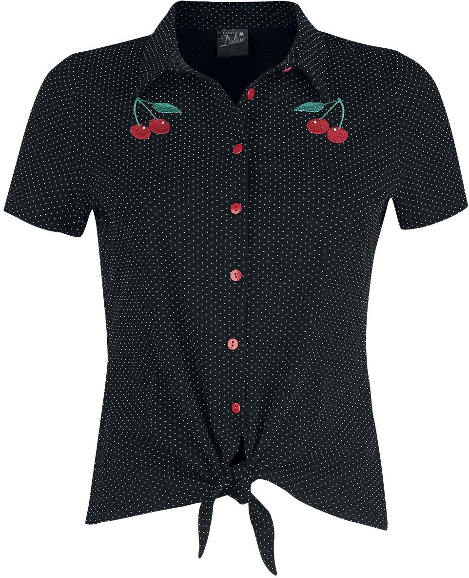 Pussy Deluxe Dotties Cherry Blouse Bluzka Czarny Biały Ceny I Opinie Ceneopl