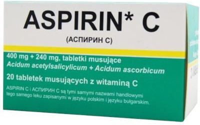 Aspirin C 400mg + 240mg 20 tabl musujących import